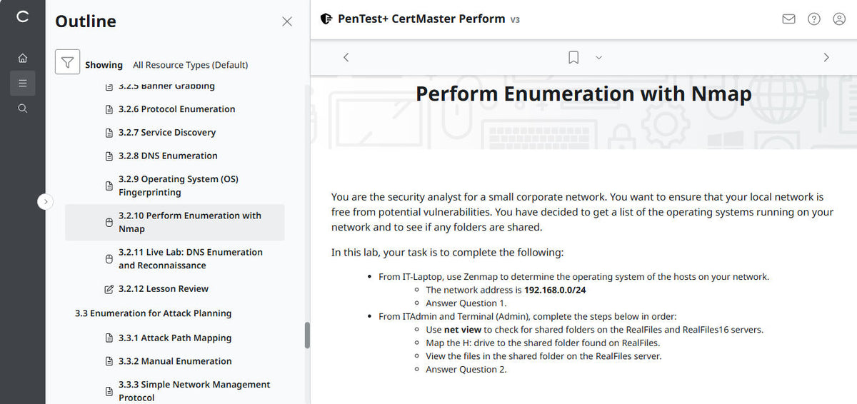 CompTIA PenTest+ CertMaster Perform  PT0-003 (V3) (12 Month Access )