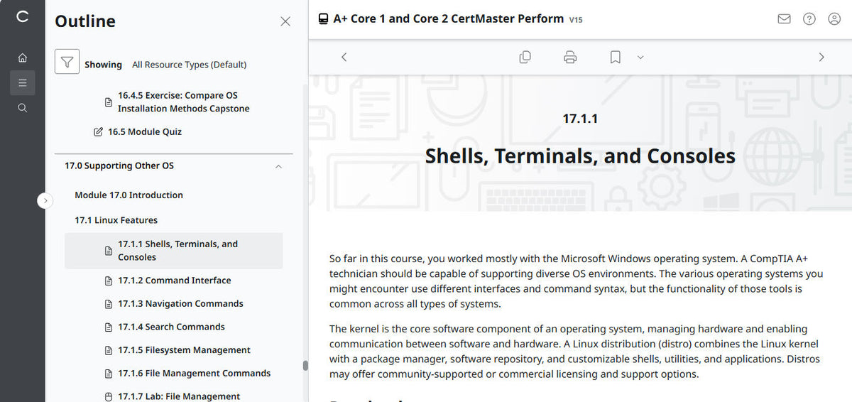 CompTIA A+ Core 1 & 2 CertMaster Perform  (V15)