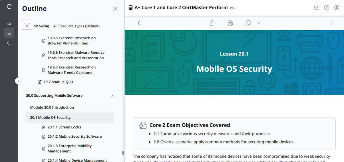 CompTIA A+ Core 1 & 2 CertMaster Perform  (V15)