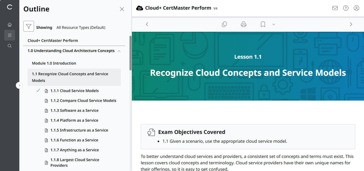 CompTIA Cloud+ CertMaster Perform (CV0-004)