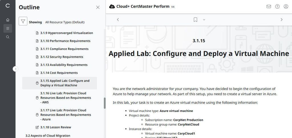 CompTIA Cloud+ CertMaster Perform (CV0-004)