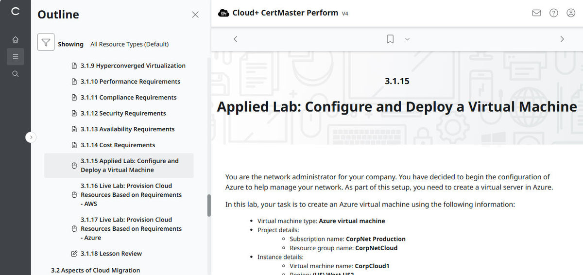 CompTIA Cloud+ CertMaster Perform (CV0-004)