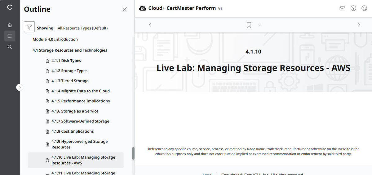 CompTIA Cloud+ CertMaster Perform (CV0-004)