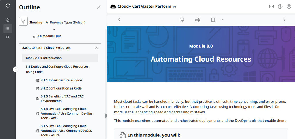 CompTIA Cloud+ CertMaster Perform (CV0-004)