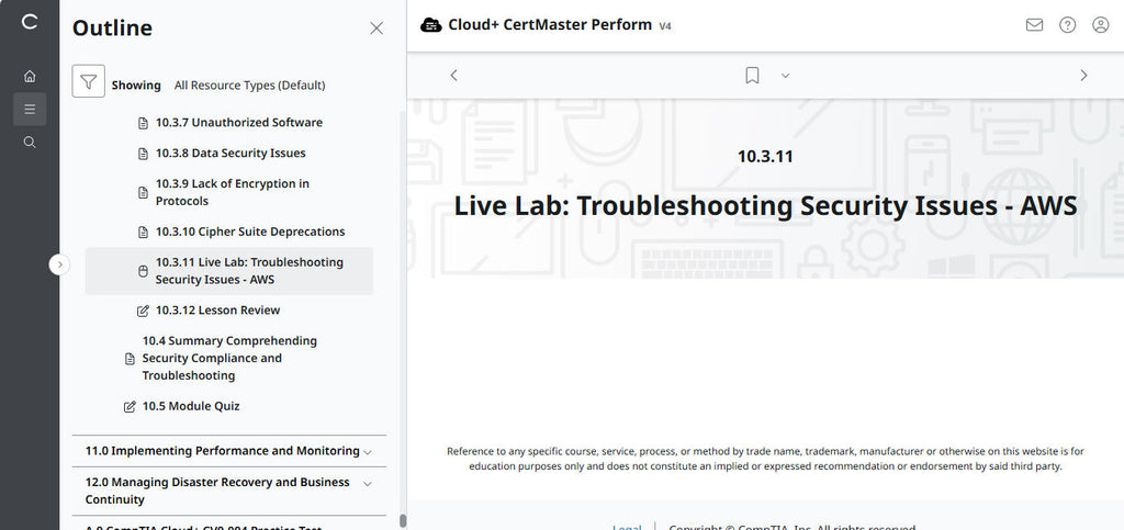 CompTIA Cloud+ CertMaster Perform (CV0-004)
