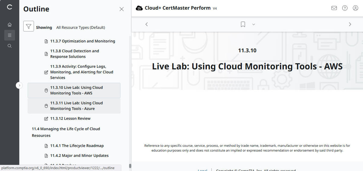 CompTIA Cloud+ CertMaster Perform (CV0-004)
