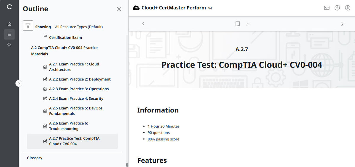 CompTIA Cloud+ CertMaster Perform (CV0-004)
